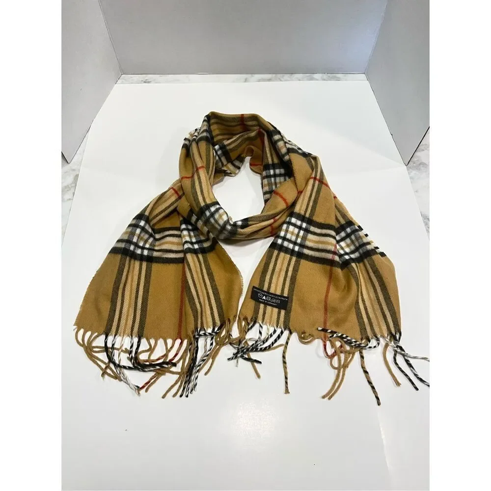 Maddison Unisex Scarf Disigns Plaid Size Adult Soft Made in Germany Beige Black